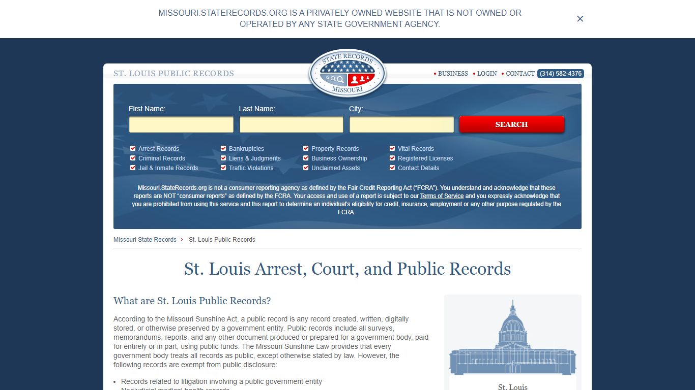 St. Louis Arrest, Court, and Public Records - StateRecords.org